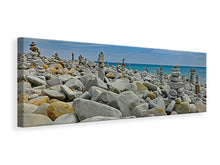 Load image into Gallery viewer, Panoramic Canvas Print Many stacks of stones