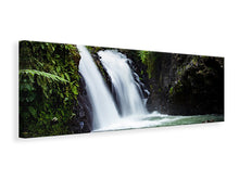 Load image into Gallery viewer, Panoramic Canvas Print Waterfall in the evening light