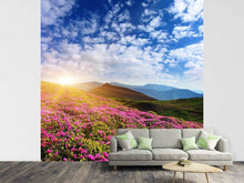 Load image into Gallery viewer, Photo Wallpaper Flowery Mountain Landscape
