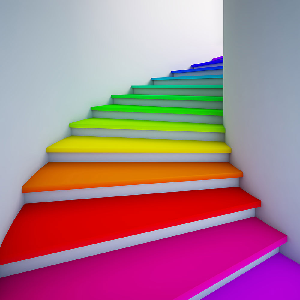 Photo Wallpaper Colorful Stairs