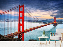 Load image into Gallery viewer, Photo Wallpaper The Golden Gate Bridge At Sunset
