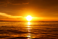 Photo Wallpaper Glowing Sunset On The Water