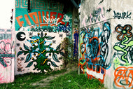 Photo Wallpaper Graffiti In The Backyard
