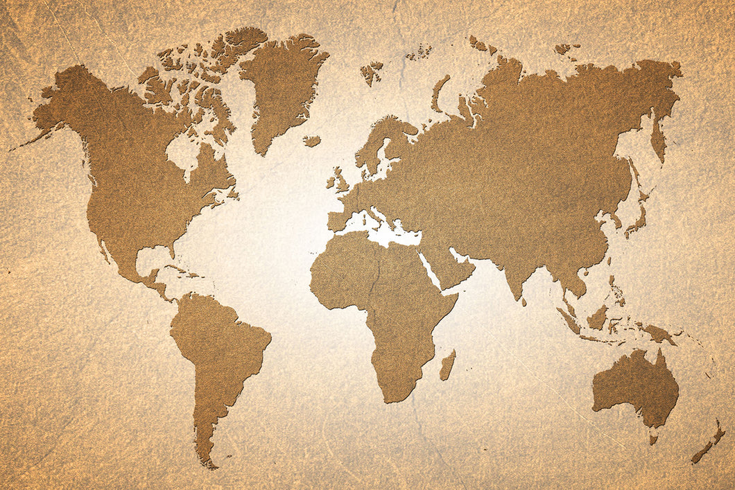 Photo Wallpaper Map Of The World In Vintage