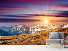 Load image into Gallery viewer, Photo Wallpaper Majestic Sunset At The Mountain

