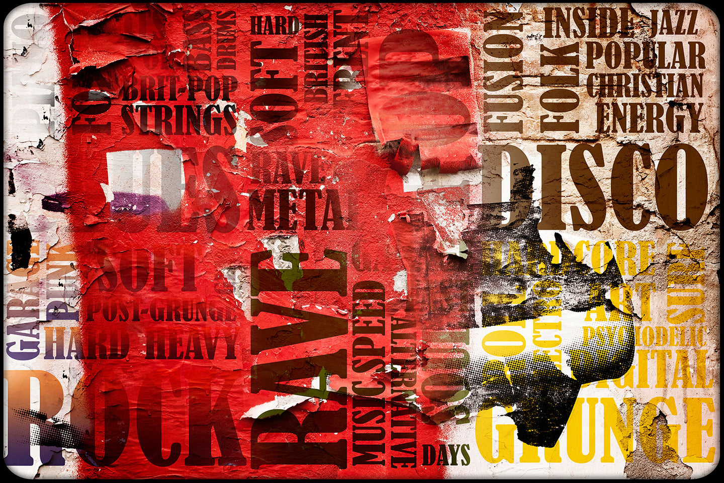 Photo Wallpaper Music Text In Grunge Style