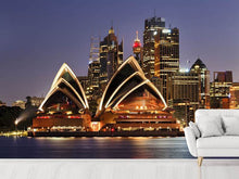 Load image into Gallery viewer, Photo Wallpaper Skyline With The Boat In Front Of Sydney
