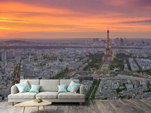 Load image into Gallery viewer, Photo Wallpaper Paris Skyline At Sunset
