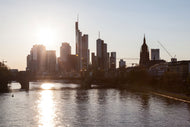 Photo Wallpaper Skyline Sunrise In Frankfurt