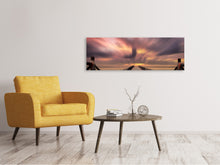 Load image into Gallery viewer, Panoramic Canvas Print Spectacular sunset on the bridge
