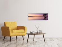 Load image into Gallery viewer, Panoramic Canvas Print Sunset on the tree in the water
