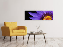 Load image into Gallery viewer, Panoramic Canvas Print XL water lily in purple
