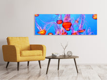 Load image into Gallery viewer, Panoramic Canvas Print Colorful jellyfish
