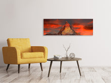 Load image into Gallery viewer, Panoramic Canvas Print Mountains of Switzerland at sunset
