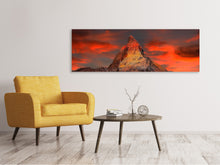 Load image into Gallery viewer, Panoramic Canvas Print Mountains of Switzerland at sunset
