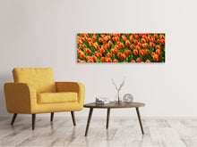 Load image into Gallery viewer, Panoramic Canvas Print Tulip field in orange
