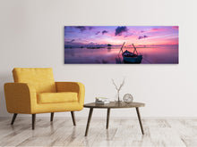 Load image into Gallery viewer, Panoramic Canvas Print Impressive sunset at the sea
