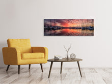 Load image into Gallery viewer, Panoramic Canvas Print Evening mood in the harbor
