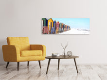 Load image into Gallery viewer, Panoramic Canvas Print Colorful beach houses
