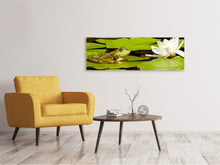 Load image into Gallery viewer, Panoramic Canvas Print The frog and the water lily
