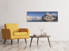 Load image into Gallery viewer, Panoramic Canvas Print Reflections at the mountains
