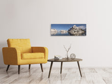 Load image into Gallery viewer, Panoramic Canvas Print Reflections at the mountains
