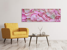 Load image into Gallery viewer, Panoramic Canvas Print Rose petals in pink 2
