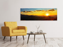Load image into Gallery viewer, Panoramic Canvas Print Sunset in the world of mountains

