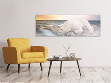 Load image into Gallery viewer, Panoramic Canvas Print The polar bear and the sea
