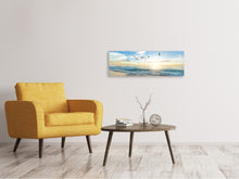 Load image into Gallery viewer, Panoramic Canvas Print The seagulls and the sea at sunrise
