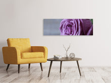 Load image into Gallery viewer, Panoramic Canvas Print Rose in purple XXL
