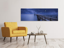 Load image into Gallery viewer, Panoramic Canvas Print Pier at night

