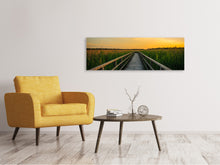 Load image into Gallery viewer, Panoramic Canvas Print Sunset in the fields
