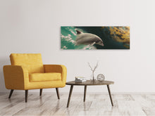 Load image into Gallery viewer, Panoramic Canvas Print Fascination dolphin
