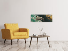 Load image into Gallery viewer, Panoramic Canvas Print Fascination dolphin
