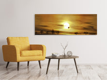 Load image into Gallery viewer, Panoramic Canvas Print Sunset with hot air balloon
