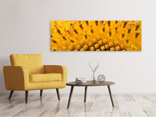 Load image into Gallery viewer, Panoramic Canvas Print The buds of the sunflower in XXL

