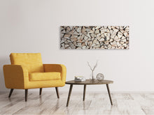 Load image into Gallery viewer, Panoramic Canvas Print woodpile
