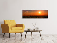 Load image into Gallery viewer, Panoramic Canvas Print Sunset at the flower field
