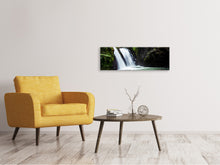 Load image into Gallery viewer, Panoramic Canvas Print Waterfall in the evening light
