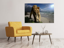 Load image into Gallery viewer, Canvas print A lioness on the beach
