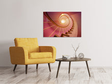 Load image into Gallery viewer, Canvas print Spiral staircase in pink
