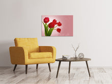 Load image into Gallery viewer, Canvas print Red tulips bouquet
