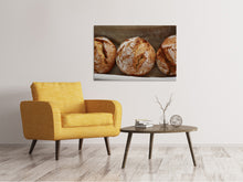 Load image into Gallery viewer, Canvas print Fresh rye bread rolls
