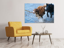 Load image into Gallery viewer, Canvas print Playing dogs

