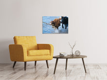 Load image into Gallery viewer, Canvas print Playing dogs
