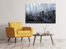 Load image into Gallery viewer, Canvas print Old wooden bridge in the forest
