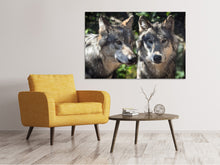 Load image into Gallery viewer, Canvas print 2 wolves

