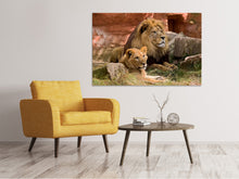 Load image into Gallery viewer, Canvas print A lion couple
