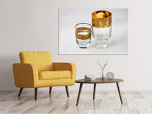 Load image into Gallery viewer, Canvas print Glasses with gold
